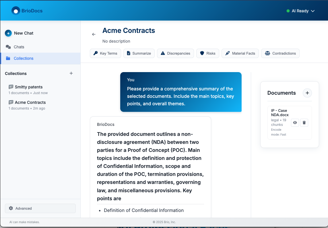BrioDocs Web App Interface
